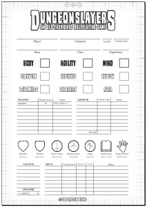 DS character sheet - page one