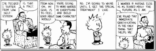 Calvin on building character © Bill Watterson