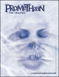 Cover for Promethean: The Created. A dead woman's face is hinted at through a sheet. The image is eerie and still.
